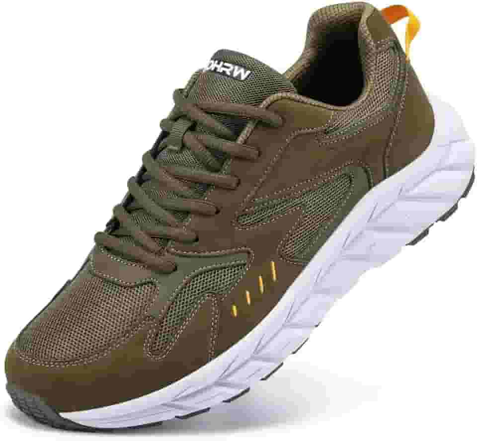 Tênis masculino de largura extra larga confortável para caminhar alivia a dor nos pés, bico largo com suporte de arco