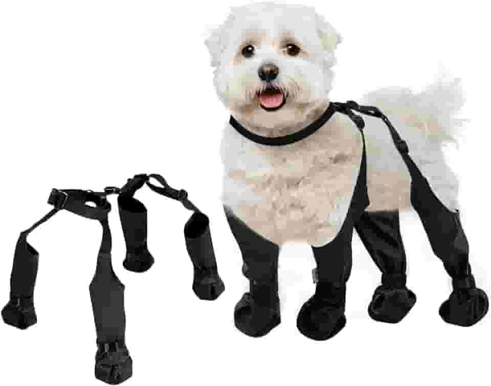 BECROWM Botas impermeáveis para cães, protetor de pata de cachorro para cães pequenos e médios, botas ajustáveis para cães para caminhadas ao ar livre, sapatos macios para cães protetores de patas