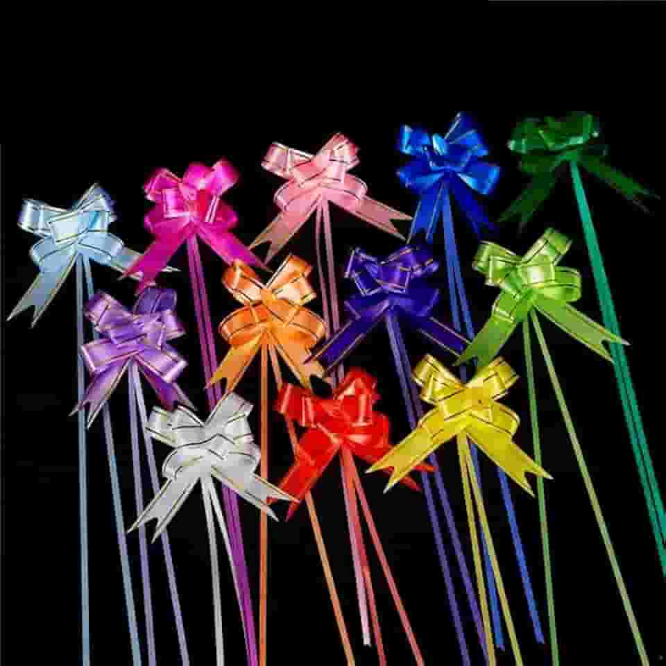 Laço Pronto, Laço Fácil, Laço Mágico Para Presente Com Fio - Tamanho 18 (M) - Kit com 100 Unidades (Sortido)