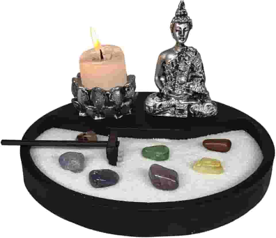 Jardim Zen Japonês Miniatura Enfeite decorativo Meditação e Relaxamento Buda Hindu Zen