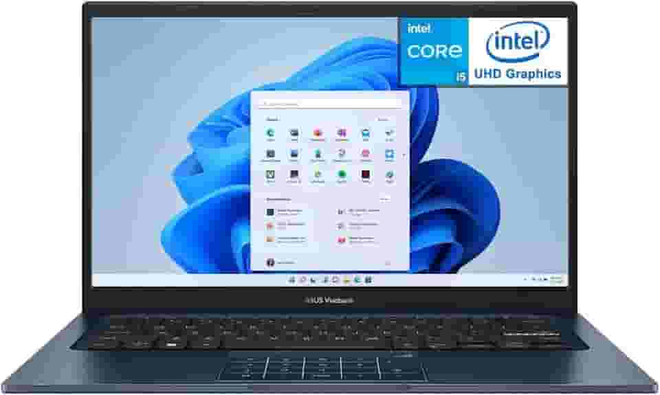 ASUS Laptop fino Vivobook 14 X1404ZA com tela FHD de 14 polegadas, processador Core i5-1334U, 12 GB de RAM, SSD de 256 GB, gráficos Intel Iris Xe, Windows 11 Home, azul