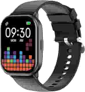 Relógio Digital Feminino Masculino Smartwatch Inteligente Bluetooth, Full Touch a Prova d 'água IP68 com 120+ Modos de Exercício e Esporte, Preto