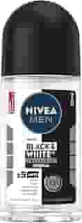 NIVEA MEN Desodorante Antitranspirante Roll On Invisible Black & White 50ml - Proteção prolongada de 48h, cuidado suave, ação antibacteriana, fórmula 5 em 1: anti-manchas, anti-odor