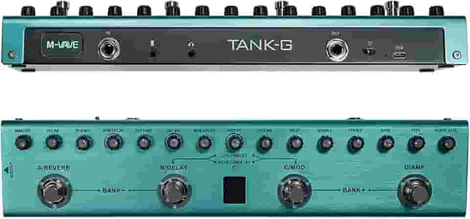 M-vave-Recarregável Multi Efeitos Pedal, Tan`k-G, 36 Presets,9 Preamp Slot,3-Band EQ,8 IR Cab Slot,3 modulação, Delay, Reverb Efeito