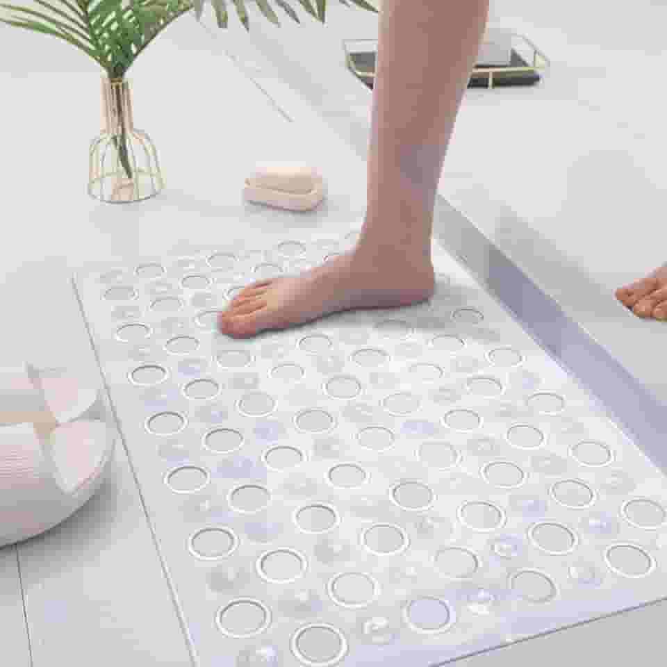 Tapete de Banheiro Box Antiderrapante Ventosas Antimofo Minicasa Transparente