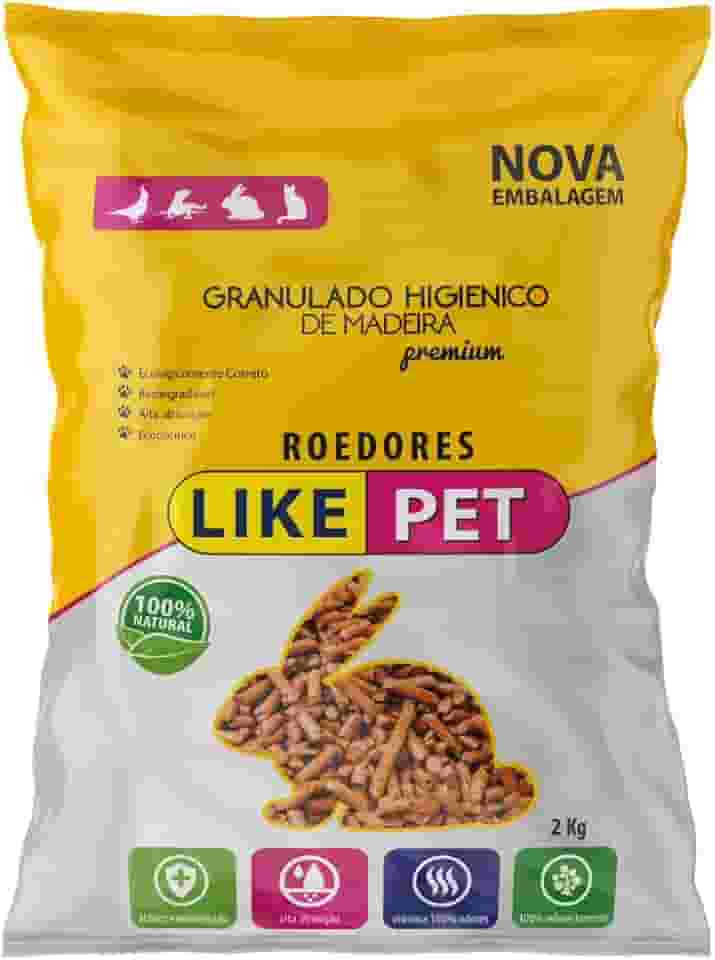 Granulado Higiênico de Madeira Like Pet Roedores 2kg