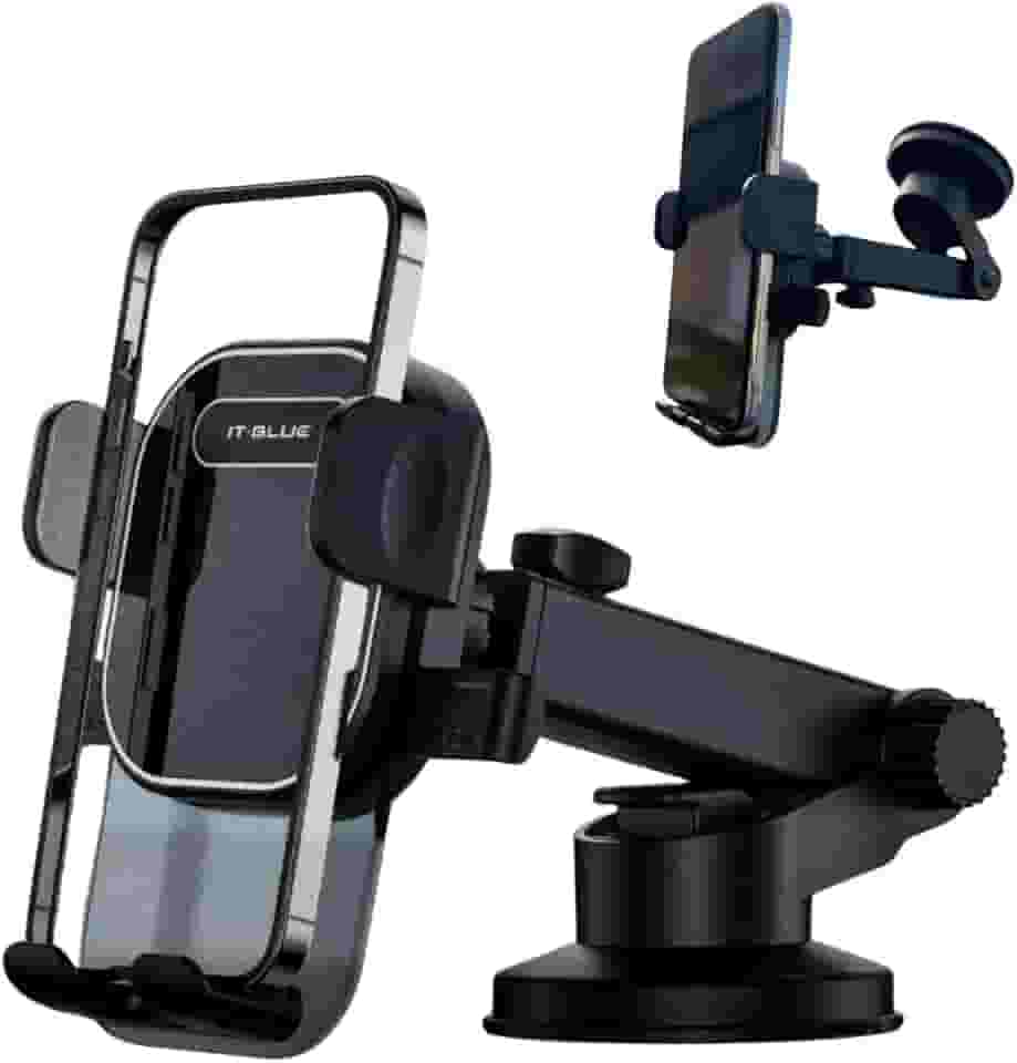 Suporte Celular para Carro, 360°, Antivibração, Antiqueda, Fixação Firme no Vidro e Painel Veicular Automotivo Universal, Compativel com todos os Celulares Apple iPhone Samsung Galaxy - Premium