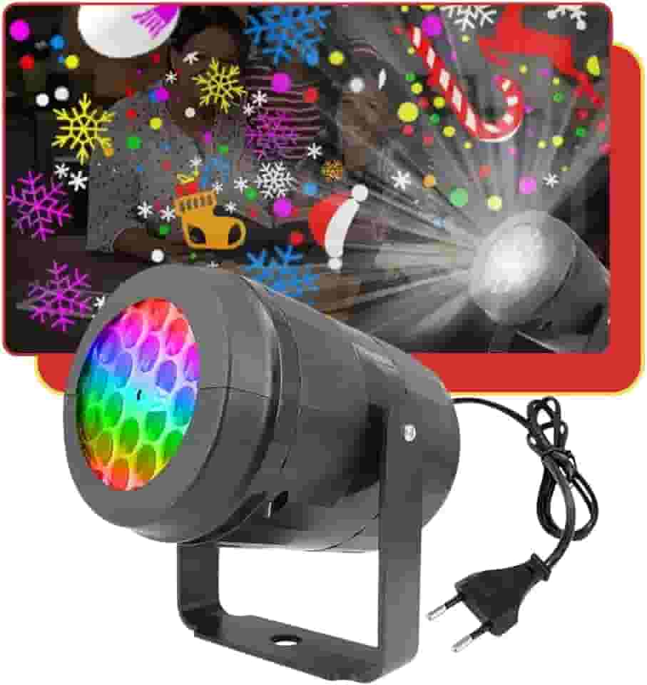 Projetor Refletor Laser Led Decoração Natalino Iluminação Desenhos Festa Natal (4)