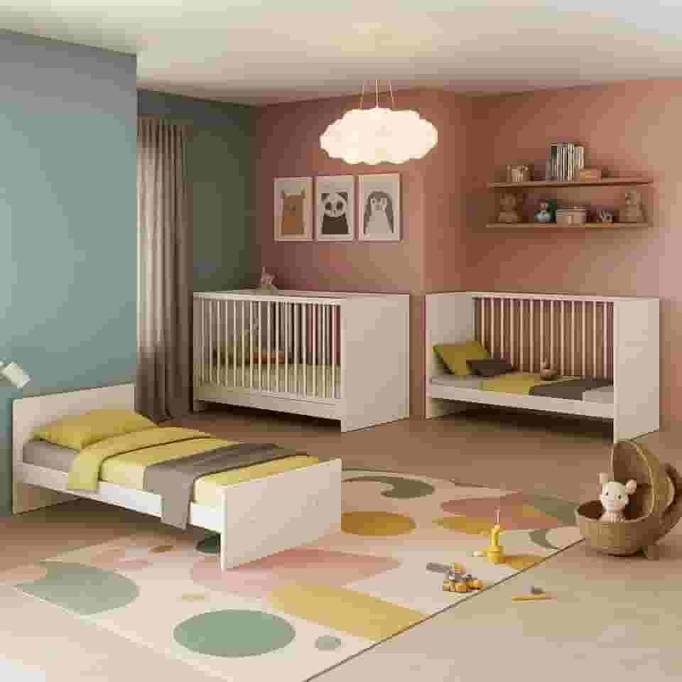 Berço 3 em 1 COM COLCHÃO INCLUSO Multimóveis Mp0527gc Branco / 3 ANOS DE GARANTIA