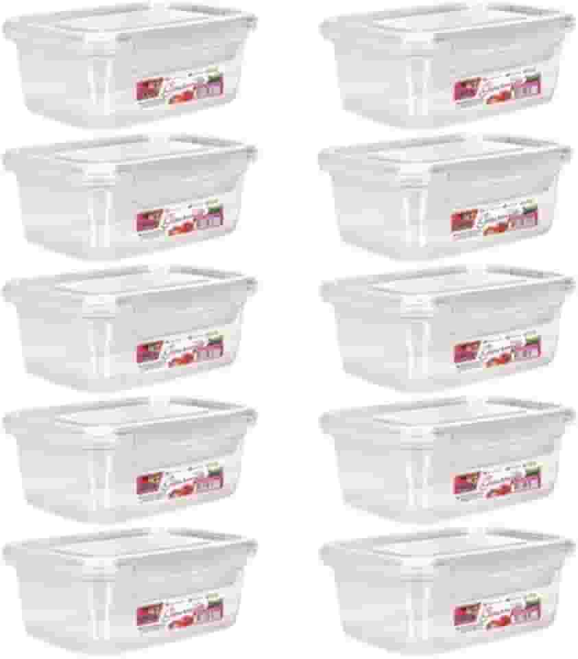 Kit 10 Potes Marmita Fitness 1400ml Travas Freezer Microondas