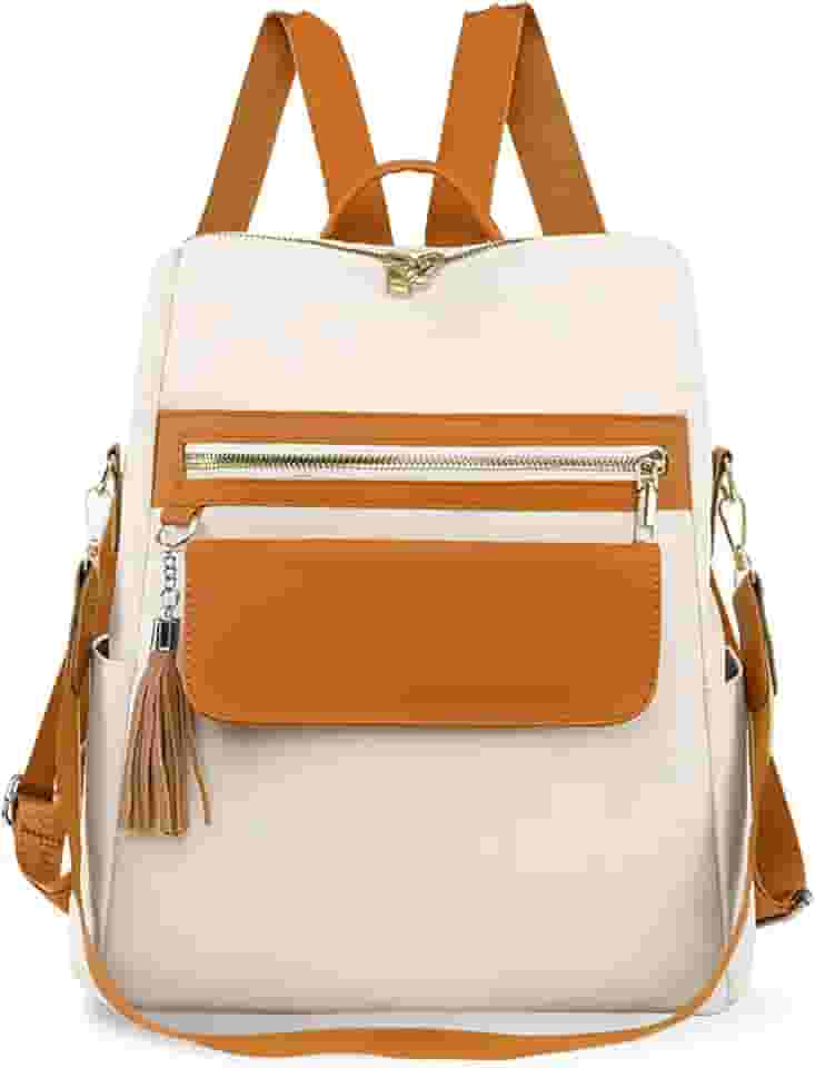 Mochila Feminina Impermeável Antifurto Universitária - Bolsa Grande com 6 Bolsos, Alça Ajustável e Design Moderno, Ideal para Trabalho, Faculdade e Viagens