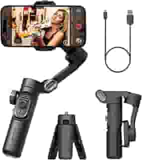 Gimbal Estabilizador Portátil de 3 Eixos com Tripé de Aderência para Celular,Estabilizador cardan Mobile para iPhone16 15 14 13 12 Pro Max&Android-Smart XE