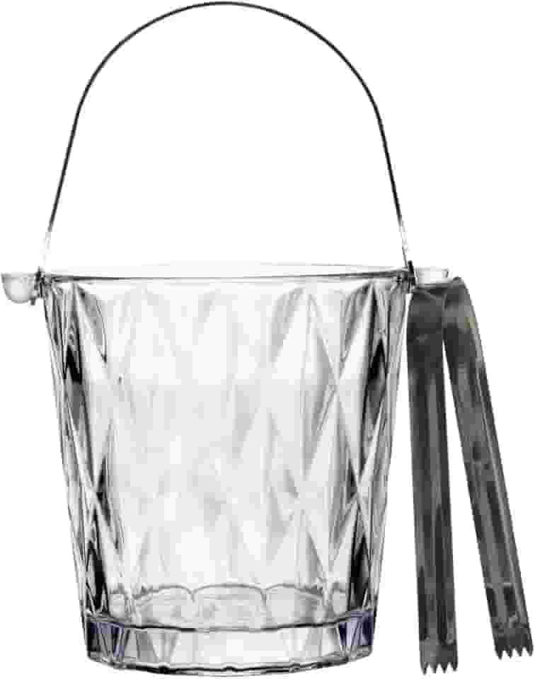 LYOR - Balde para Gelo de Vidro com Alça e Pegador Diamond 1L