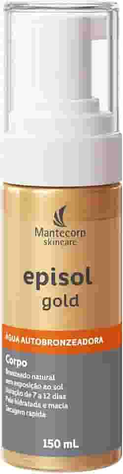 MANTECORP - Água Autobronzeadora Episol Gold - Não Comedogênico, Bronzeado Uniforme, Não Mancha Roupa, Efeito de Até 12 Dias, Secagem Rápida - 150ml