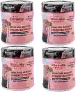 Kit Com 04 Creme Para Massagem Pimenta Negra 200g cada Rhenuks - Ajuda Eliminar Gordura Localizada, Estrias e Celulites