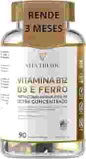 Vitamina b12 Metilcobalamina 412% 9,9mcg + Acido Fólico 150% + ferro 100% - 90 Cáps - Vita Tríade