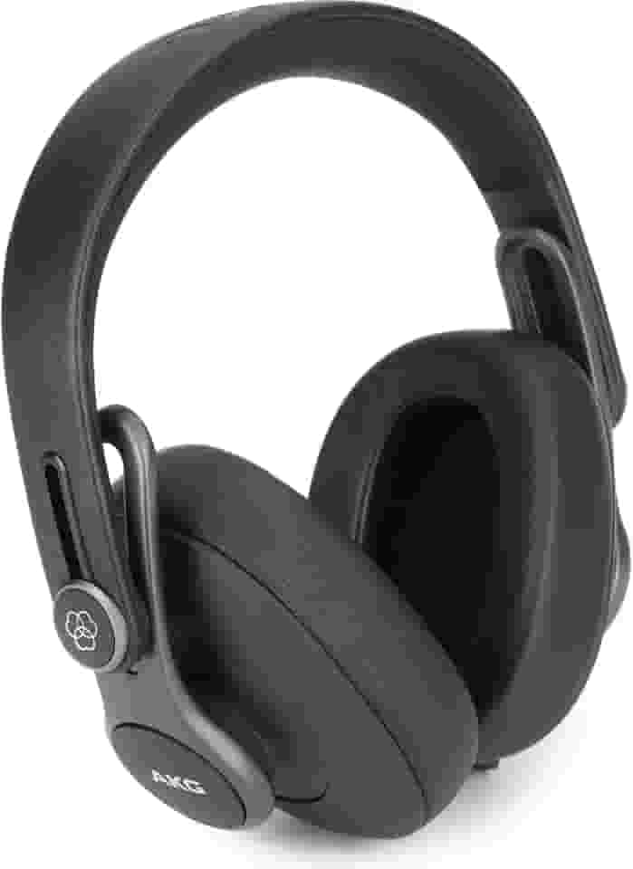 AKG Pro Audio K371 Fones de ouvido circum-auriculares profissionais dobráveis para estúdio, mixagem de monitor de estúdio, podcast, fones de ouvido estéreo para DJ, preto