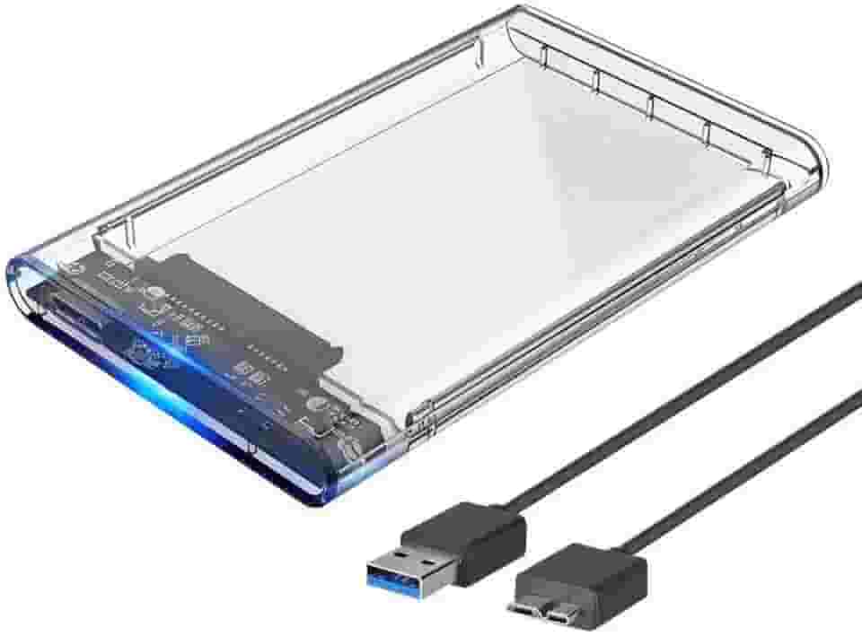 Case para HD transparente, Usb 3.0, transmissão 6gbps, Sata 2.5', Hhd ou Ssd, Ecase-300