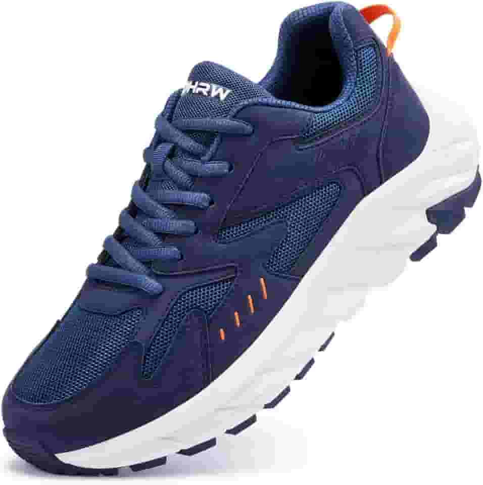 Tênis masculino de largura extra larga confortável para caminhar alivia a dor nos pés, bico largo com suporte de arco