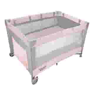 Berço Portátil Desmontável Prime Baby Amici com Ajuste de 2 Alturas, Colchonete Dobrável, Bolsa de Transporte e Rodas com Trava de Segurança Até 17kg (Rosa)