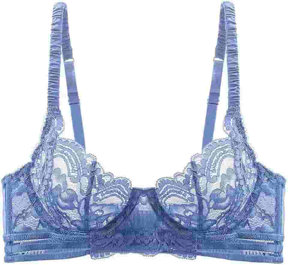 Sutiã Balconette de renda feminino com aro não acolchoado bojo macio confortável todos os dias