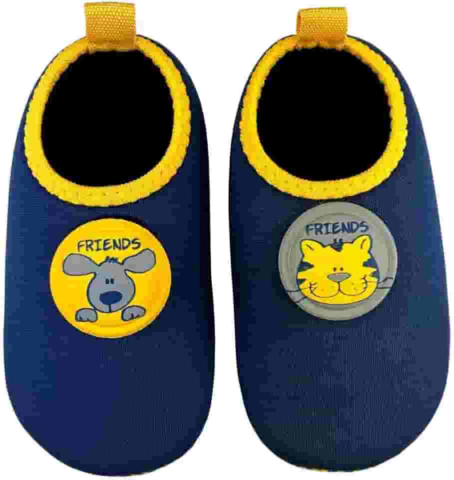 Sapatilha Infantil Antiderrapante Etiquetas Trocáveis Menino Cachorro Magicc Kids S117