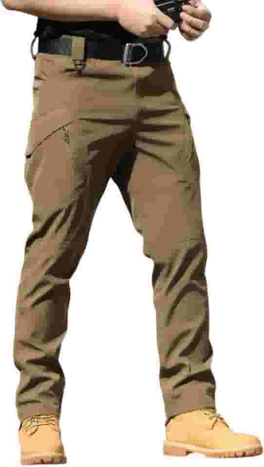 Calça masculina tática elástica resistente à água para uso ao ar livre