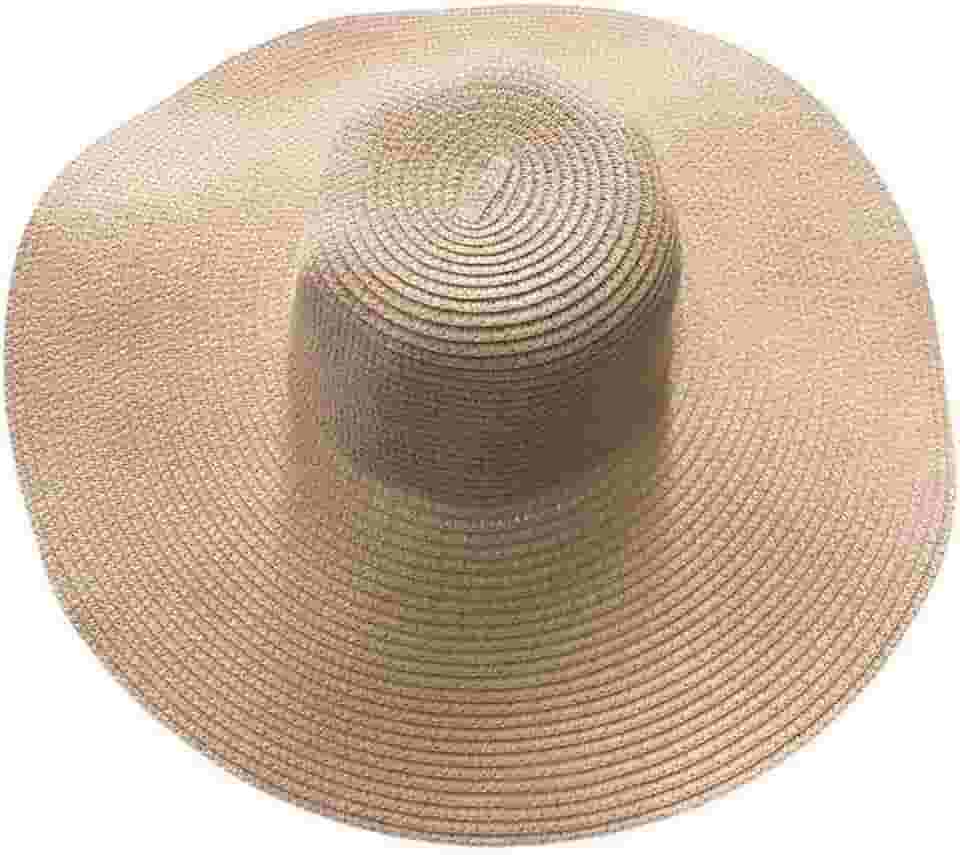 Chapéu Praia Palha Liso Aba Grande Feminino Personalizável
