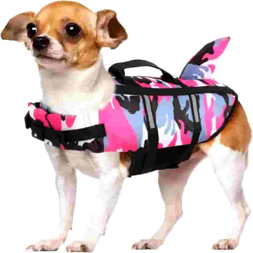 Colete salva-vidas tubarão para Cachorros - Pipet (Rosa, M)
