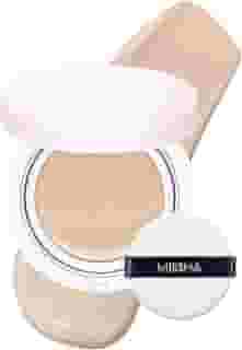 MISSHA Base Magic Cushion No. 21 bege claro para pele brilhante - cobertura perfeita, acabamento orvalhado, fácil aplicação para todos os tipos de pele