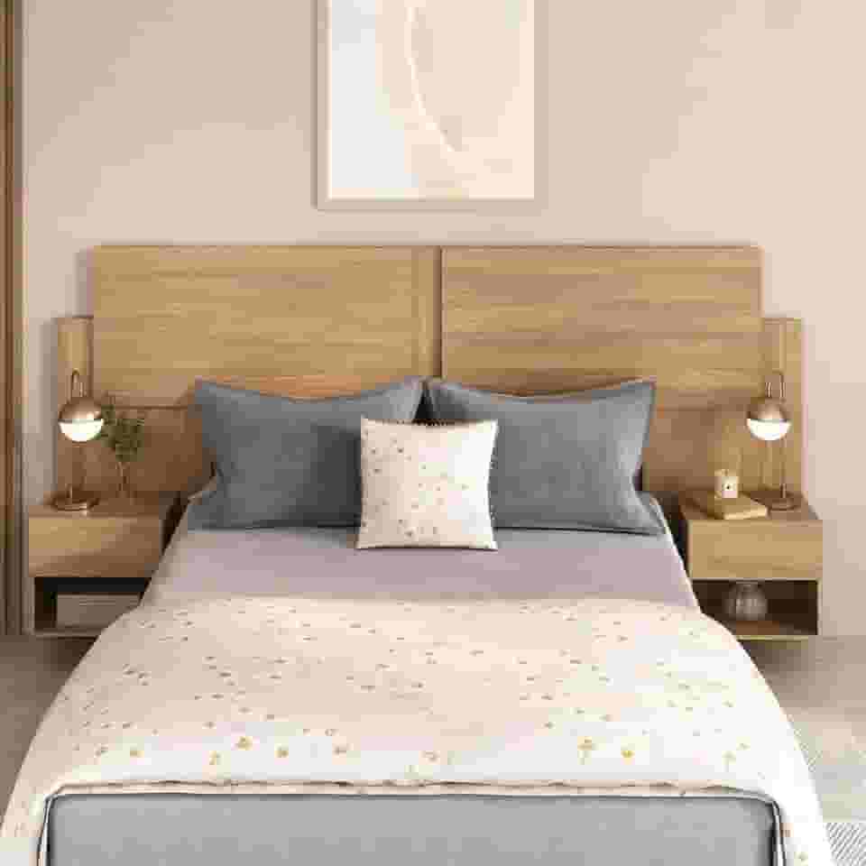 Cabeceira Casal/queen com 2 Mesas de Cabeceira 232cm Multimóveis Mp4317 Madeirado