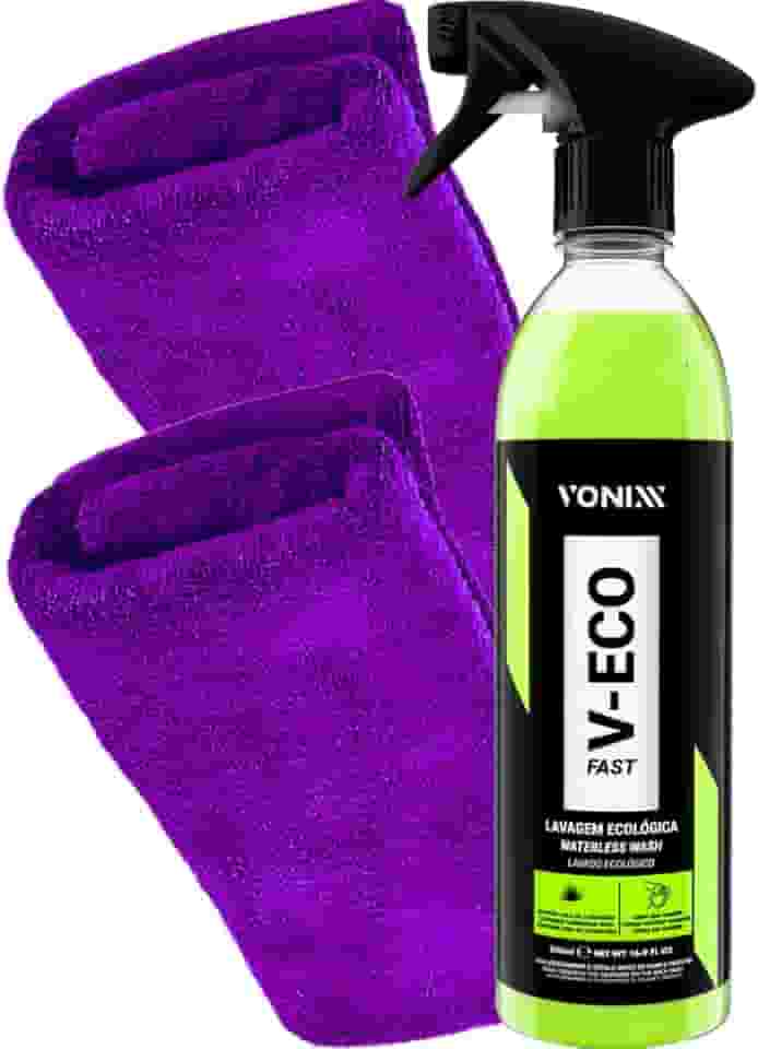 Produto Shampoo Para Lavar o Carro A Seco Não Precisa de Agua V-Eco Fast + 2 Pano Microfibra Js