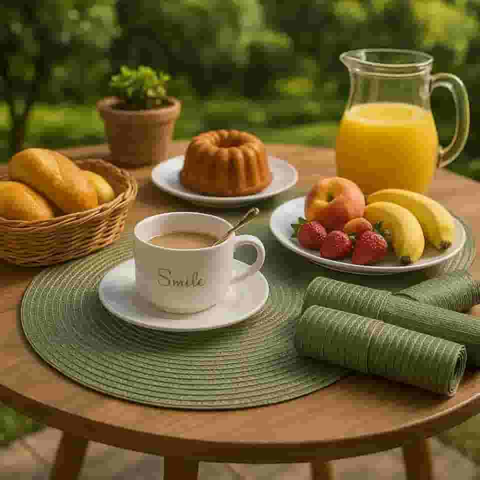 Kit Jogo Americano 6 Unidades Redondo 38cm Mesa Posta Elegante Souplast Jantar Cozinha (VERDE MILITAR 6 unid)