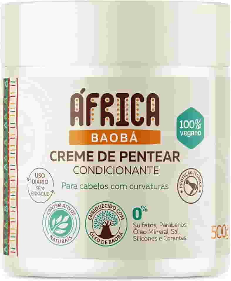 Ápice Creme de Pentear África Baobá | Hidratação, Definição e Proteção Térmica para Cabelos Cacheados, Crespos e Ondulados | 500g