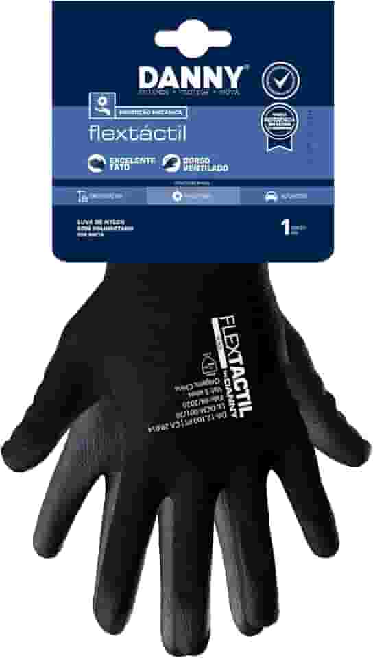 Danny Luva Flextactil Tamanho Grande Cor Preto