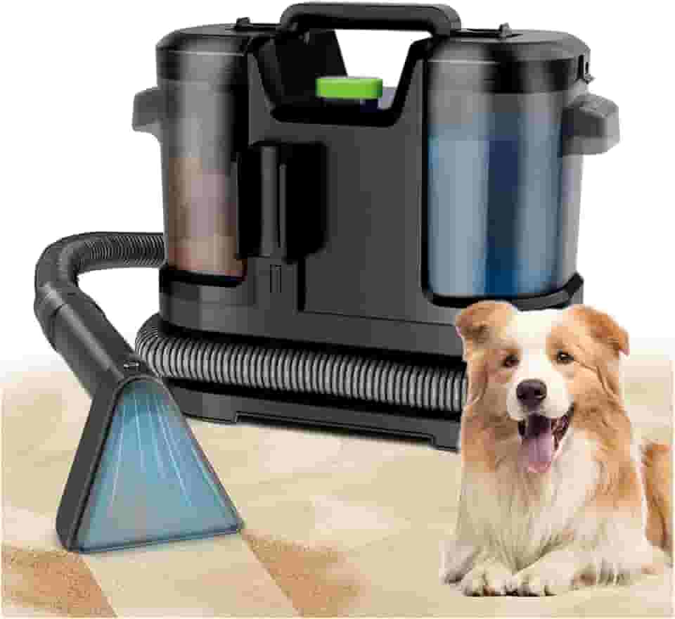 Extratora Portátil Spot Cleaner, Limpeza Portátil para Tapetes e Estofados, 110-240V, 12KPa 850W, Tanque de Água Limpa 1.8L e Tanque de Águas Residuais 1.3L