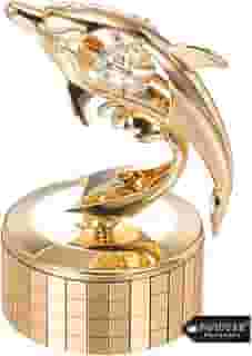 Presentes para a mãe – Caixa de música – You are My Sunshine com golfinho cravejado de cristal banhado a ouro 24K, melhor presente para o dia das mães, aniversário, aniversário Matashi