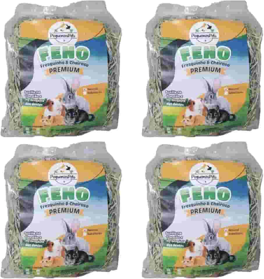 4 kg De Feno Super Premium verdinho Para Coelhos, Hamster, Porquinho da Índia, Roedores em Geral.