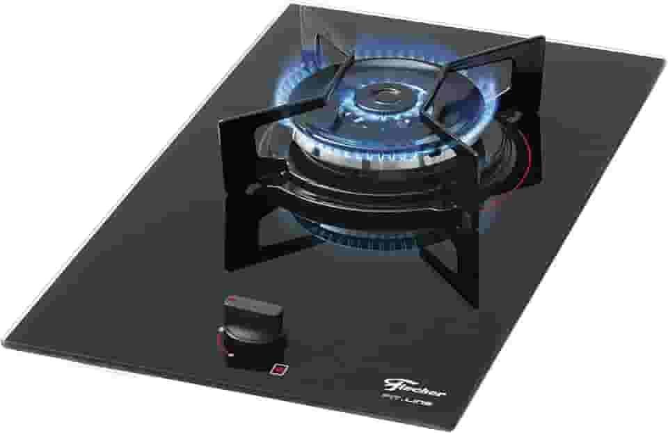 FISCHER COOKTOP À GÁS 1 BOCA TRIPLA CHAMA FIT LINE MESA VIDRO PRETO BIVOLT - 27184-60014
