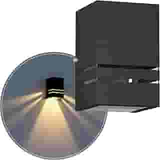 Arandela Externa 2 Frisos 1 Foco Alumínio Luminária de Parede E27 MF144 (Preto)