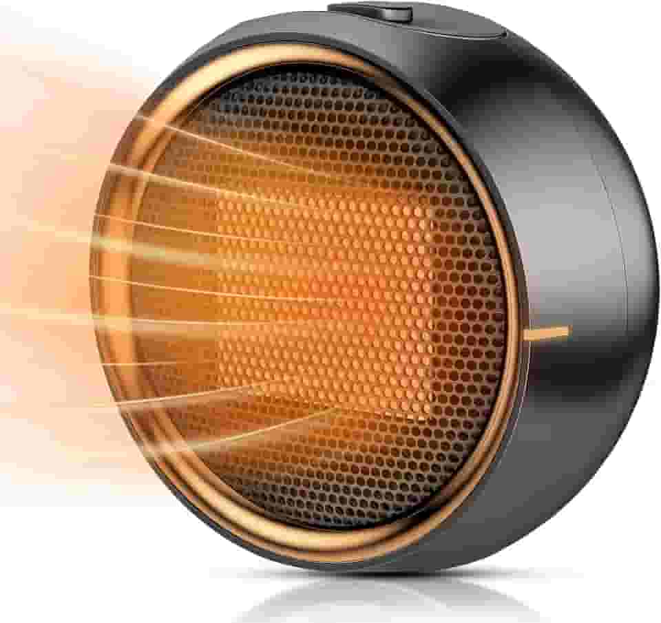 ASNUG Aquecedor de ambiente, aquecedores elétricos portáteis de cerâmica PTC para uso interno, aquecimento eficiente 2S, proteção contra derrubada e superaquecimento, mini aquecedor de mesa pequeno e
