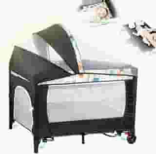 Berço Portátil 3 em 1 cercadinho Infantil Até 15 Kg chiqueirinho moises para bebe com Mosquiteiro, Barra de Brinquedos Trocador Móbile e Bolsa - berco acoplado a cama - Seguro, Confortável e Compacto