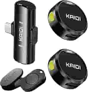 Kit com 2 Microfones de Lapela Sem Fio com Redução de Ruído – Compatível com iPhone 15/16, Android e USB Tipo C – Ideal para Gravação, Entrevistas, Podcast, YouTube e TikTok – Compacto e Portátil