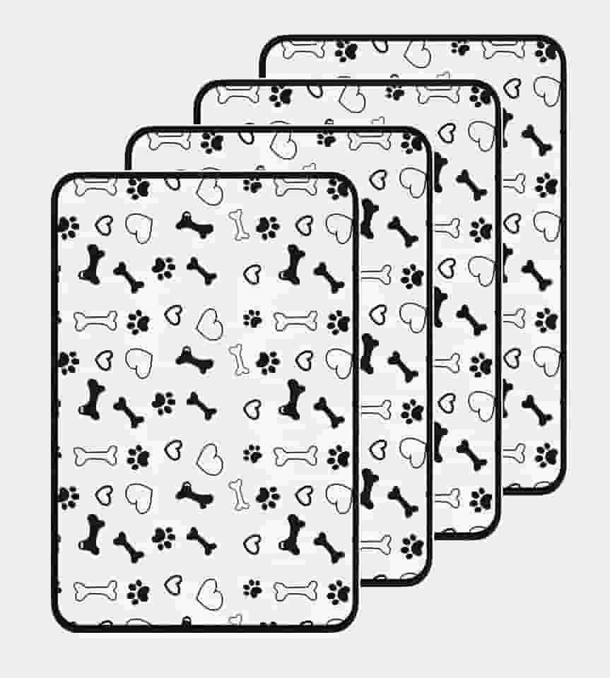 Tapete Higiênico Lavável para Cães YOLOPET – Impermeável, Reutilizável, Vários Tamanhos e Estampas (M (80x60cm), Pet Kit 4 un)