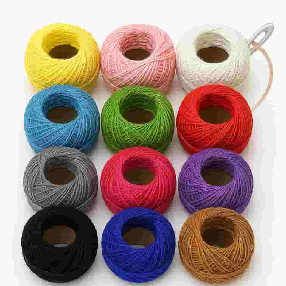 Kit 12 Linhas de Croche Coloridas 100% Algodão Cores Vivas Não Desbotam