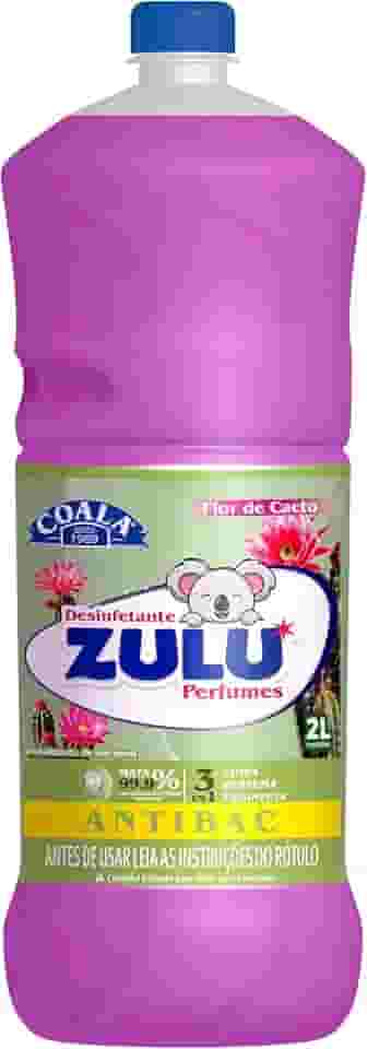 Zulu Perfumes Desinfetante Multiuso Antibacteriano Translúcido 2L Flor de Cacto