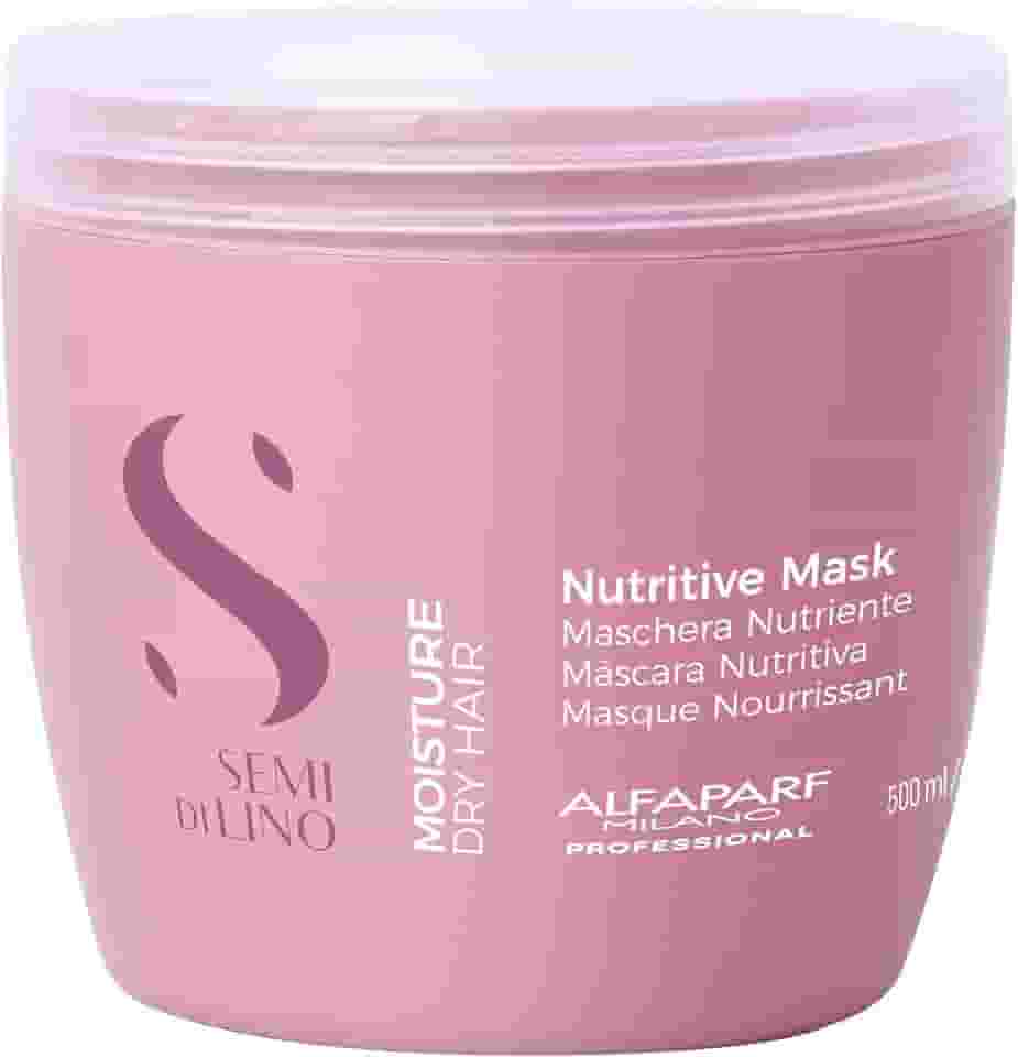 Alfaparf Milano Semi di Lino Moisture Máscara – Hidrata, nutre e amacia – Sem sulfato - Para cabelos secos – Seguro em cabelos coloridos - Qualidade profissional de salão 500ml