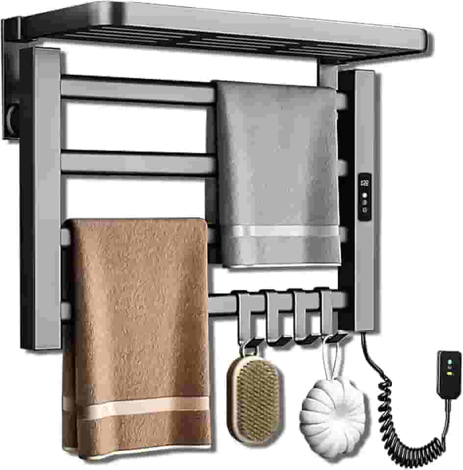 4 Barras, 220V Toalheiro Termico, Toalheiro Eletrico, Secador de Toalha, Secador de Toalhas Eletrico, Aquecedor de Toalha para Banheiro, Aquecedor de Toalha, Cabo de Alimentação de 1,2 M