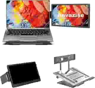 Anvazise Monitor Portatil, Extensor de tela de laptop com Suporte ajustável para laptop