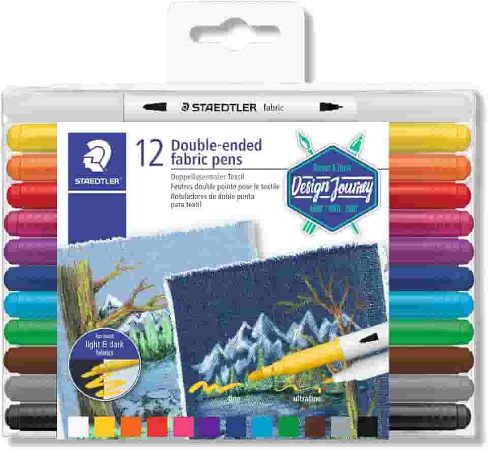 Caneta para Tecido Duo, Ponta dupla, STAEDTLER, 3190 TB12 ST, 12 Cores